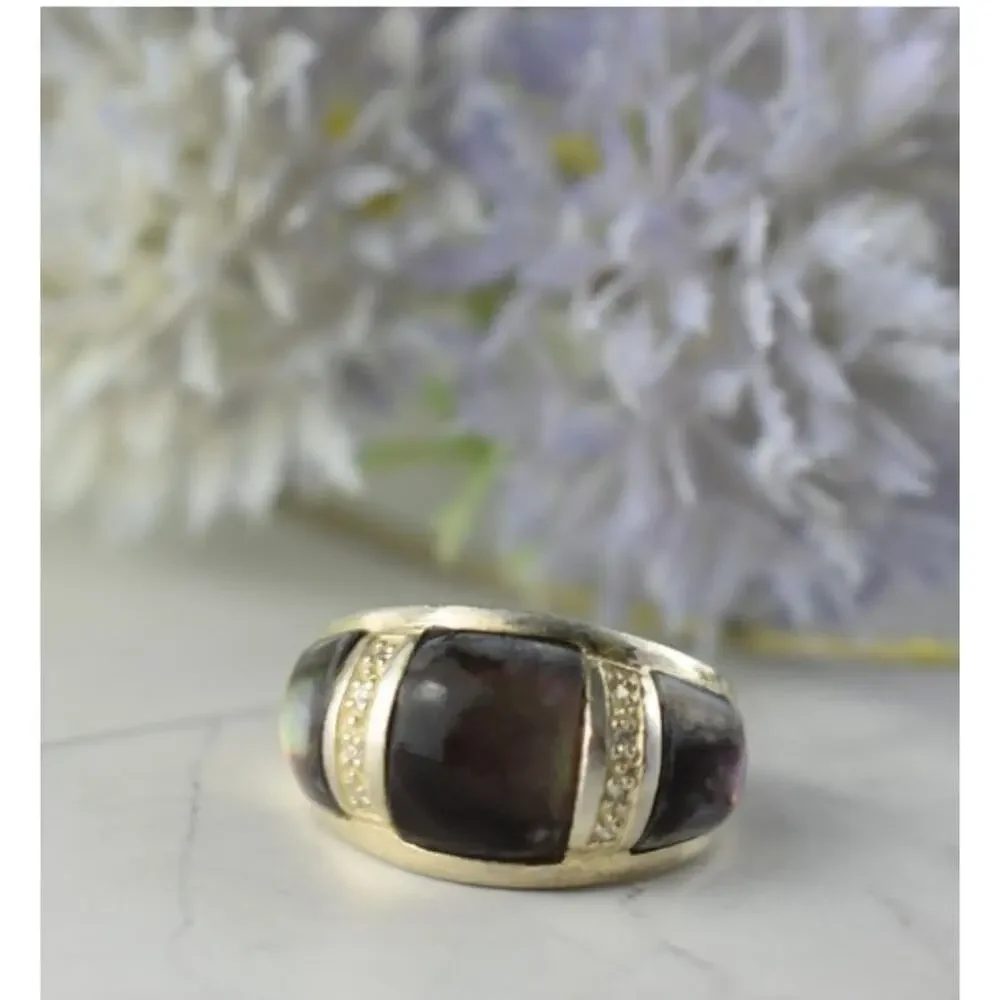 925 Sterling Silver Mother OF Pearl Ring Size 8